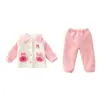 Pijama de una pieza para niños, terciopelo de coral, otoño e invierno, forro polar, engrosado, saco de dormir para bebé, ropa de casa de franela con dinosaurios para niños.