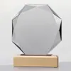 Trofeo de Cristal Creativo Hecho a Medida Decoración de Premio para Reunión Anual Estilo Nórdico Placa de Vidrio Regalo de Empresa Premio Grabado