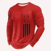 Camisetas de Manga Larga para Hombre con Bloques de Color Otoño e Invierno Europeas y Americanas, Cuello Redondo, Tops Casuales Cortavientos, Camisetas Deportivas