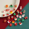 Dibujos Animados Mini Muñeco de Nieve Navideño Regalo Reno Accesorios de Resina DIY Pegamento de Crema Funda de Teléfono Móvil Pasador Material para Joyería