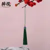 Franja de Coroa Cloisonné Estilo Antigo Franja Pendente Hanfu Leque Redondo Marcador de Página Pente Pingente Decorativo Fabricante Estoque Atacado