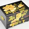 Caja de joyería de laca de Pingyao, caja de regalo de boda retro de madera, caja de maquillaje de novia, artesanía roja del patrimonio cultural inmaterial chino.