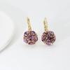 Coreia do Sul brincos de cristal roxo claro feminino Brincos elegantes de luxo leve 2023 novos brincos retrô de alta qualidade da moda
