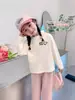 Camiseta de Manga Larga para Niña Estilo Nuevo Primavera y Otoño, Capa Base de Algodón Puro, Top Versátil de Moda Estilo Coreano Tendencia para Niñas