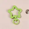 Anel de metal com fecho de mola, pingente para chaveiro, acessório para bolsa, materiais, estrela colorida, feito à mão, DIY, com contas de metal