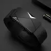 Cinturón de Cuero para Hombre con Hebilla Automática Transfronterizo, Cinturón Versátil de Diseño Geométrico para Negocios Casual, Venta Directa de Fábrica en Stock