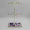 Suporte para Exibição de Joias Colar Simples Base de Resina Personalizada Suporte de Exibição de Pulseiras Barra em T Multicamadas de Metal Rack de Armazenamento para Exibição de Joias