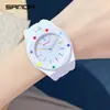 Relógio de Pulso Sanda Quartz para Volta às Aulas Octogonal Disfarce À Prova d'Água Relógio de Pulso para Exame de Estudante Venda Quente de Comércio Exterior Relógio com Caixa de Presente Color Blocking