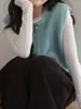 Chaleco de Punto Azul con Cremallera para Mujer, Nuevo Estilo Primavera Temprana 2026, Muy Elegante, Chaleco para Superponer, Ropa de Abrigo Estilo Coreano
