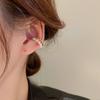 Nuevo Clip para Oreja de Lazo con Zircón y Perla Chapado en Oro Real Pendientes Elegantes de Alta Gama de Estilo Europeo Pendientes Elegantes de Lujo Ligero
