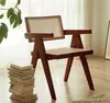 OMEAN Chandigarh Madera Maciza Nórdica Ratán Comedor Hogar Silla con Respaldo Retro Diseño Silla de Ocio Madera de Fresno