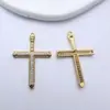 Ouro Folheado a Cobre 18K Cor Forte Retenção Zircônia Micro-Pavimentada Cruz Pingente DIY Joias Feitas à Mão Pulseira Colar Acessórios Venda por Atacado