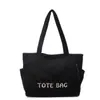 Moda Coreana Bolsa de Ombro Simples com Letra Outono Nova Bolsa de Veludo Cotelê e Lona Grande Capacidade Bolsa de Compras Bolsa para o Dia a Dia
