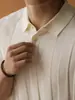 Camisa Polo de Punto Hueco Lino Tencel Hombre 2026 Verano Como una Nube Agradable al Tacto Canalé Camiseta Casual Ropa de Hombre