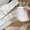 Calcetines de estilo coreano con volantes para mujer, calcetines de punto medio sin costuras para otoño e invierno, hechos de algodón peinado, alta elasticidad, no aprietan, color liso, calcetines holgados versátiles