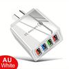 Cargador Múltiple de 4 Puertos USB 5V2A Cabezal de Carga para Teléfono Móvil Regulaciones Australianas Regulaciones Americanas Regulaciones Europeas Regulaciones Británicas Cargador Múltiple de Viaje