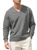 Blusão jacquard masculino de manga longa com decote V para comércio exterior transfronteiriço, tamanho europeu da Amazon, moletom casual solto de cor sólida para primavera e outono para homens