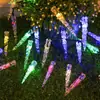Fio de luz de gelo solar LED cone de gelo tira de gelo luzes coloridas pátio externo acampamento à prova d'água luzes de feriado de Natal atacado