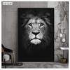 Pintura decorativa nórdica de tigre, león y elefante para pasillo, mural artístico en blanco y negro de gran sentido, tigre y bestia.