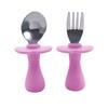 Set de Plato de Cena de Silicona de Venta Caliente Transfronterizo Tazón para Comida de Bebé Tenedor Cuchara Babero Set de Vajilla para Niños