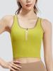 Juyitang - Chaleco de yoga para mujer, nuevo, con cremallera y contraste de colores, a rayas, ajustado, transpirable, con almohadilla fija en el pecho, a prueba de golpes