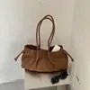 Bolso Tote de Felpa Gamuzada para Viajes Diarios Mujer 2026 Nuevo Otoño Retro Melange Bolso de Hombro Único Bolso de Mano de Gran Capacidad