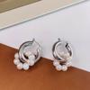 Brincos Coreanos Dongdaemun Femininos Simples Versátil Retrô Elegante Brincos de Pérola de Água Doce Tarraxas Brincos Estilo Frio