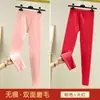 Leggings Térmicos de Felpa Sin Costuras para Mujer Otoño e Invierno Doble Cara de Felpa Pantalones Largos Pantalones Térmicos para Mujer