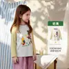 Roupas Infantis Tongbei 2026 Outono Nova Camiseta Infantil Meninas Cartoon Mangas Raglan Costura em Cor Contrastante Gola Redonda Manga Longa