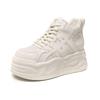 Zapatos Blancos Casuales de Suela Gruesa con Aumento Interior de Caña Alta Estilo Nuevo Otoño e Invierno Estilo Europeo y Dinámico Zapatos para Mujer Versátiles y Populares