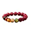 Pulseira de Areia Dourada Roxa do Deus da Riqueza das Cinco Direções de Cinábrio, uma pulseira para casais, um presente para o ano do zodíaco, um presente corporativo, disponível para pedidos em atacado