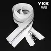 Genuino No. Cremallera metálica YKK de cobre blanco de 5 puntas con dientes plateados para chaquetas de cuero, chaquetas de plumas, abrigos y chaquetas