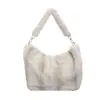 Bolso peludo de otoño e invierno 2026 nuevo color degradado felpa bolso de axila de moda bolso cubo gran capacidad bolso de hombro para mujer