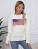 Suéter Redondo com Bandeira Outono/Inverno Transfronteiriço Novo na Amazon Quente no Temu para Mulheres, Fashion para Páscoa e Dia da Independência na Europa e América