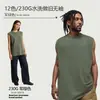 Amazon Transfronterizo 230g Algodón Puro Lavado Vintage Cuello Redondo Sin Mangas Camiseta Hombre Estilo Americano Marca de Tendencia Chaleco Venta al por Mayor