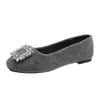 Sapatilhas Estilo Tweed Bico Quadrado Strass Sapatilhas de Luxo Sapatos Femininos 2025 Primavera Novo Elegante Sapatos Loafer Sapatos para o Trabalho