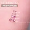 K9 Novos Strass Redondos Rosa-Choque Brilhantes com Fundo Plano para Nail Art, Strass Triturados, Strass para Preenchimento, Strass Rosa-Choque para Nail Art com 33 Facetas