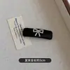 Grampo de Cabelo com Laço de Strass Bb Clip para Mulheres 2025 Novo Acessório de Cabelo Lateral para Franja