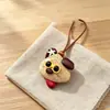 Encantador perrito peludo con la lengua fuera, llavero para bolso, colgante de dibujos animados natural, semillas de terapia de sonido curativas, popular en zonas escénicas, amuleto divertido y adorable