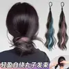Coque de Cabelo Auto-Enrolável com Coque de Cabelo Falso Natural Fofo e Elástico de Cabelo