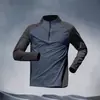 Ropa de Entrenamiento Media Cremallera para Hombre Manga Larga Secado Rápido Ropa Deportiva para Ciclismo Atletismo Camiseta Tops Ropa para Correr Fitness