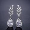 RAKOL - Pendientes de gota de agua clásicos europeos y americanos para mujer, aretes de circonita con incrustaciones de cobre de alta calidad, aretes de novia al por mayor