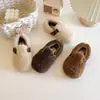 Zapatos peludos para niñas, nuevos estilos de otoño/invierno, zapatos estilo Birkenstock para niños, cálidos y cómodos, zapatos casuales de algodón para niños y niñas, zapatos de algodón con forro de felpa