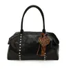Bolso de mano de gran capacidad transfronterizo para mujer, nuevo y moderno 2026, superficie suave, textura de tachuelas, para hombro y cruzado