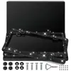 Marco Brillante para Placa de Matrícula Acero Inoxidable Cubierta para Placa de Matrícula de Coche Accesorios para Coche con Tornillos Cubierta Soporte Neutro para Placa de Matrícula de Coche de EE. UU.