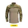 Blusa de uniforme tático de camuflagem tipo sapo, emendada com tecido de malha, elástica, resistente ao desgaste, respirável, uniforme de treinamento resistente a rasgos para atividades ao ar livre, fabricante transfronteiriço