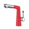Grifo de Lavabo Extraíble Ajustable de Cobre Puro Color Blanco Leche para Lavabo Caliente y Frío Giratorio Telescópico Cabezal Lavable Ducha de Lluvia Antisalpicaduras