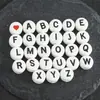 Acessórios de Pulseira de Contas Cerâmicas Planas 10mm Letras Crianças Material para Miçangas Pacote Contas Soltas Digitais Inglês Joias DIY