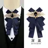 Vestido Gravata Borboleta Estilo Coreano Gola com Pedras Flor Mulheres Tendência Homens Nó de Gravata Borboleta Apresentador Casamento Noivo Gola Gravata Borboleta Flor Homens
