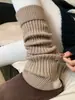 Perneiras de Tricô Lu's Outono e Inverno Estilo Y2K Coreano Doce Jk Escolar Meia de Cano Médio Folgada para Mulheres em Cores Sólidas